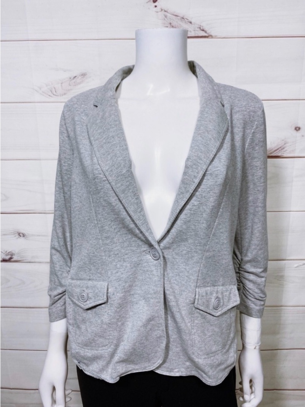 Lovesick Light Gray Open-Front Blazer Jacket